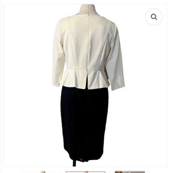 Talbots Elegant Cream and Black Dress - Picture 2 of 7